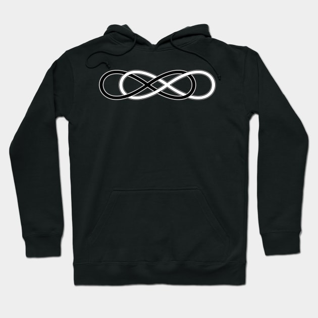 Spirit Symbol INFINITY DOUBLE LEMNISCATE BLACK WHITE Hoodie by EDDArt